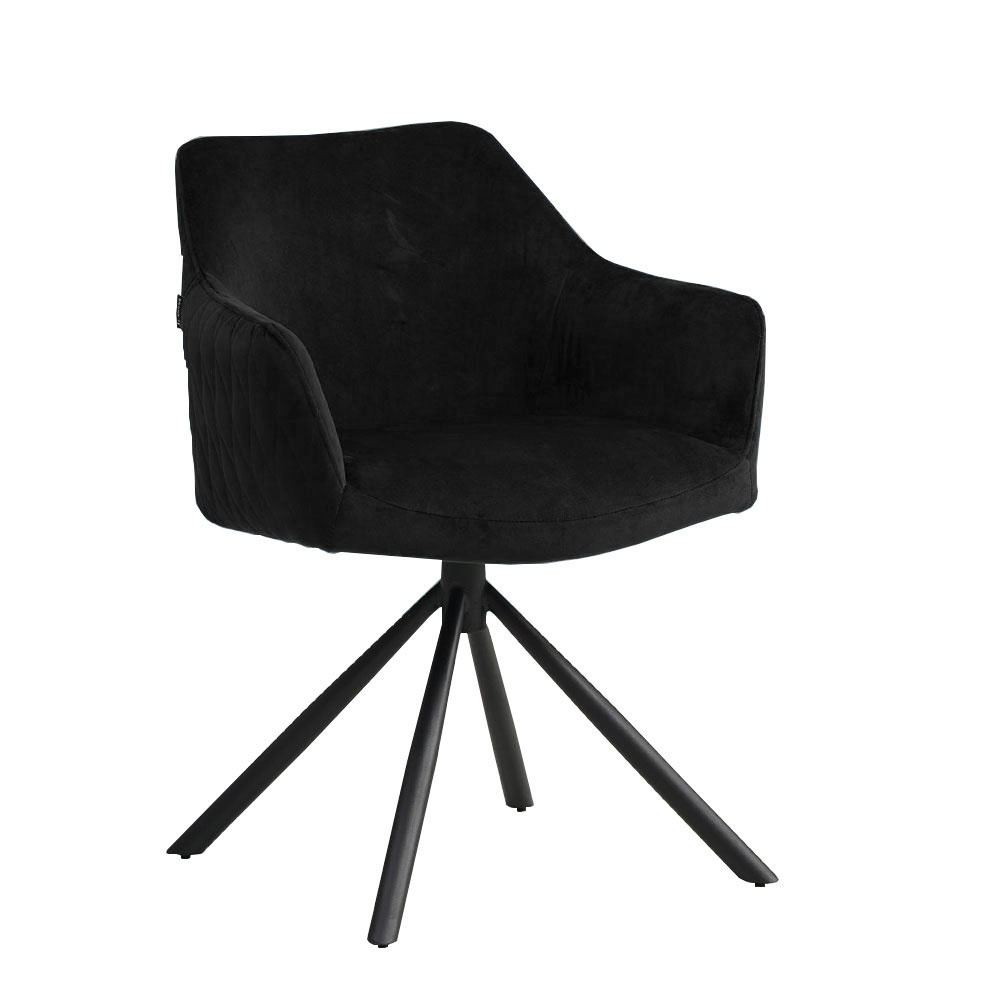 Esszimmerstuhl Samt Candela 180° drehbar schwarz | MOBOLS - Mobols