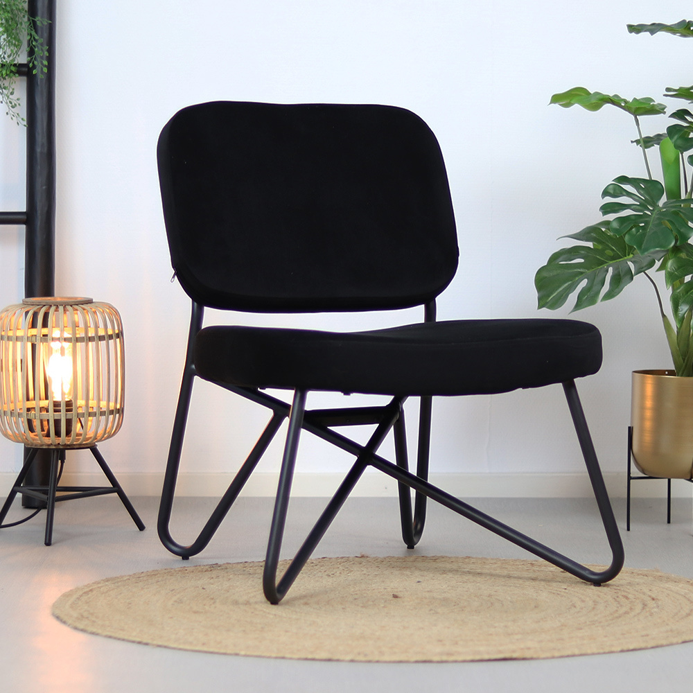 Samt Sessel Paula modern schwarz | MOBOLS - Mobols