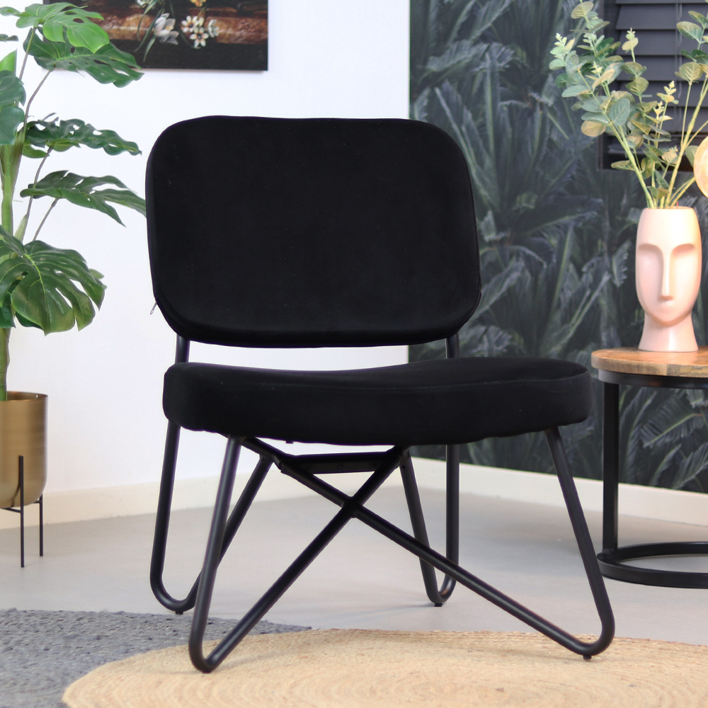 Samt Sessel Paula modern schwarz | MOBOLS - Mobols