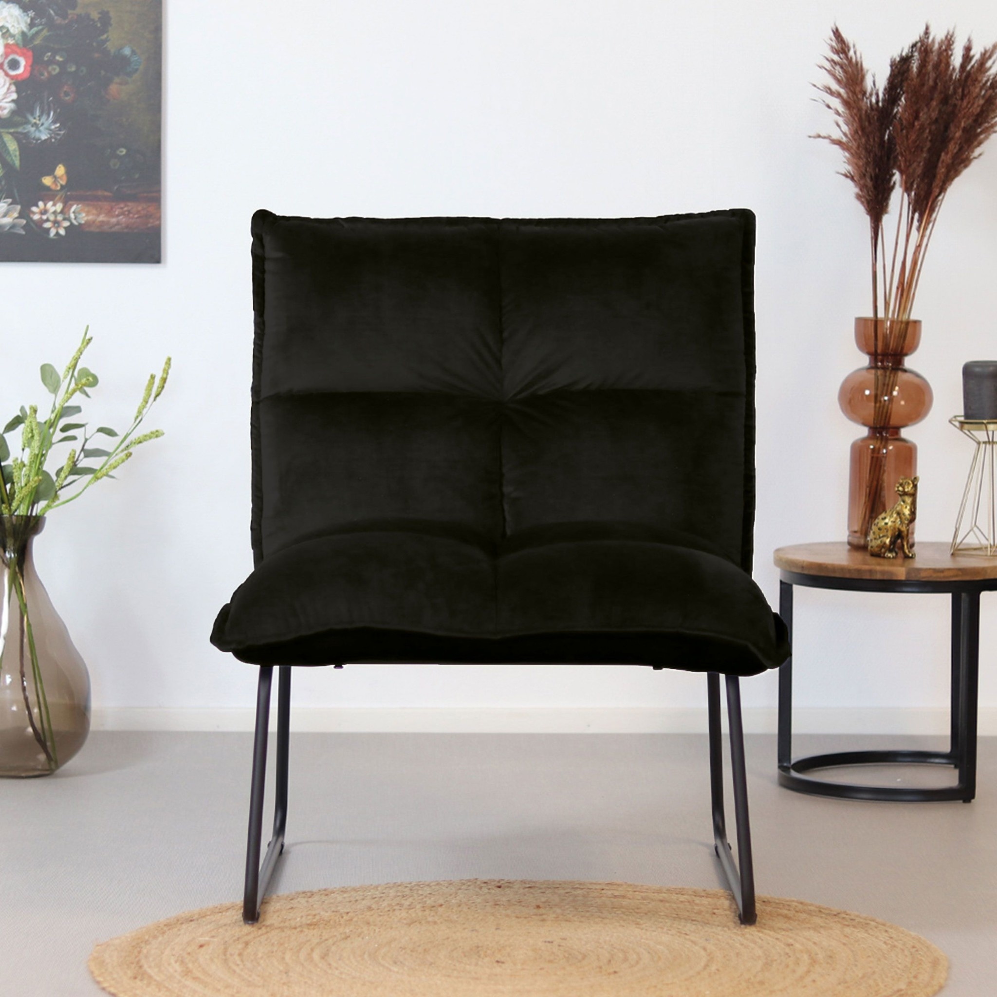 Samt Sessel Lia modern schwarz | MOBOLS - Mobols