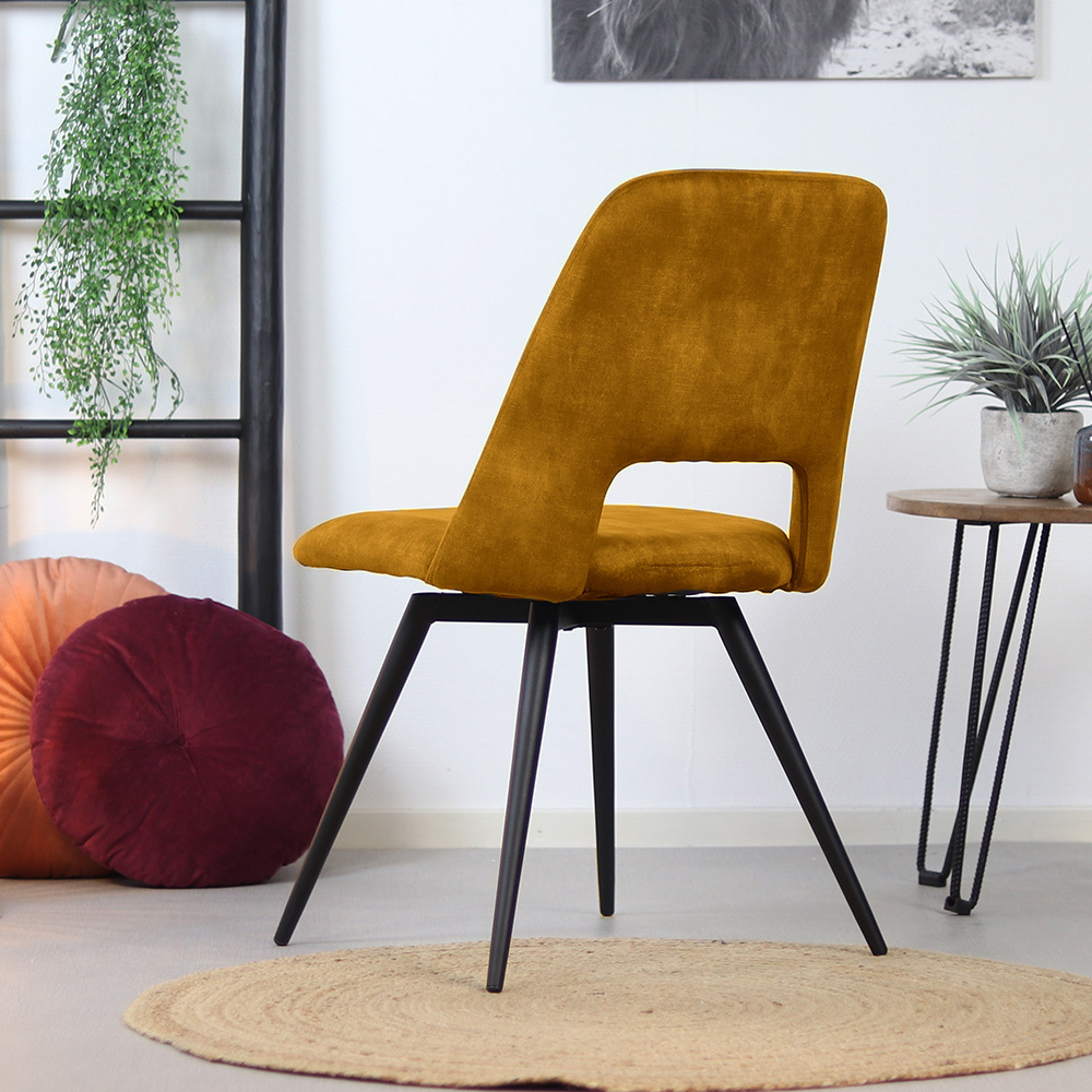 Samt Esszimmerstuhl Aroa modern Gelb | MOBOLS - Mobols