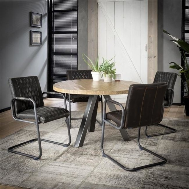 Positano Esstisch Industrial Rund Ø140cm | Gratis Versand | MOBOLS - Mobols