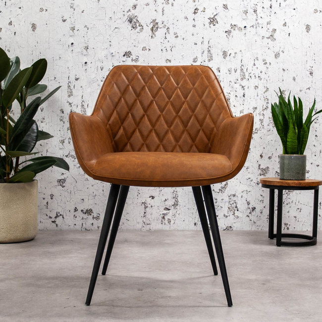 Cara Esszimmerstuhl Industrial Cognac | GRATIS LIEFERUNG | MOBOLS - Mobols