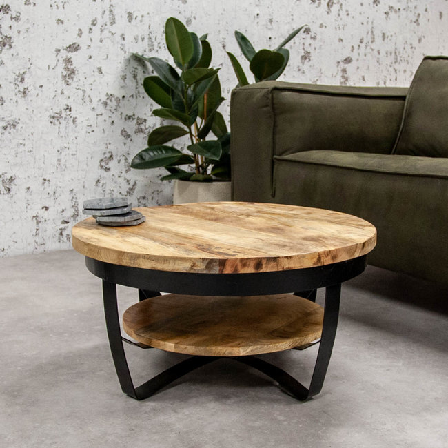 Tonino Couchtisch Industrial Holz 70cm | Versand gratis | MOBOLS - Mobols