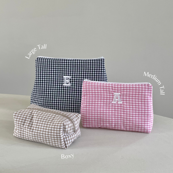 Toiletry bag - Pink gingham