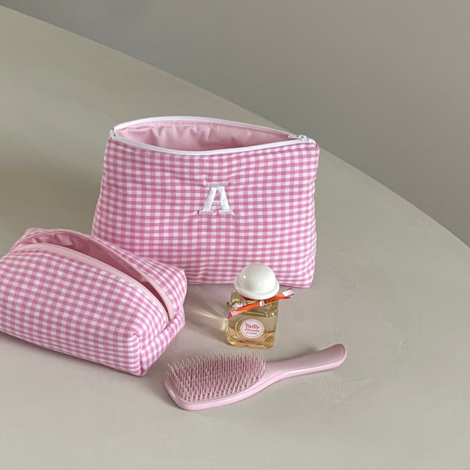 Toilettas - Pink gingham