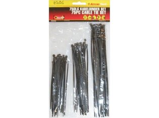 Tie wrap 3 maten set zwart | 75 stuks Tie wrap 3 maten set zwart | 75 stuks
