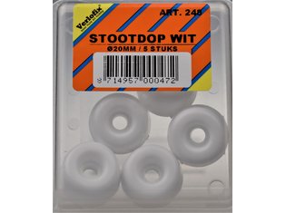 Stootdop wit 20x10 mm
