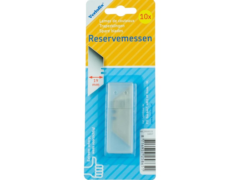 Reservemes recht voor uitschuifmes 1362102 - 10 stuks Verlofix Reservemes recht voor uitschuifmes 1362102 - 10 stuks