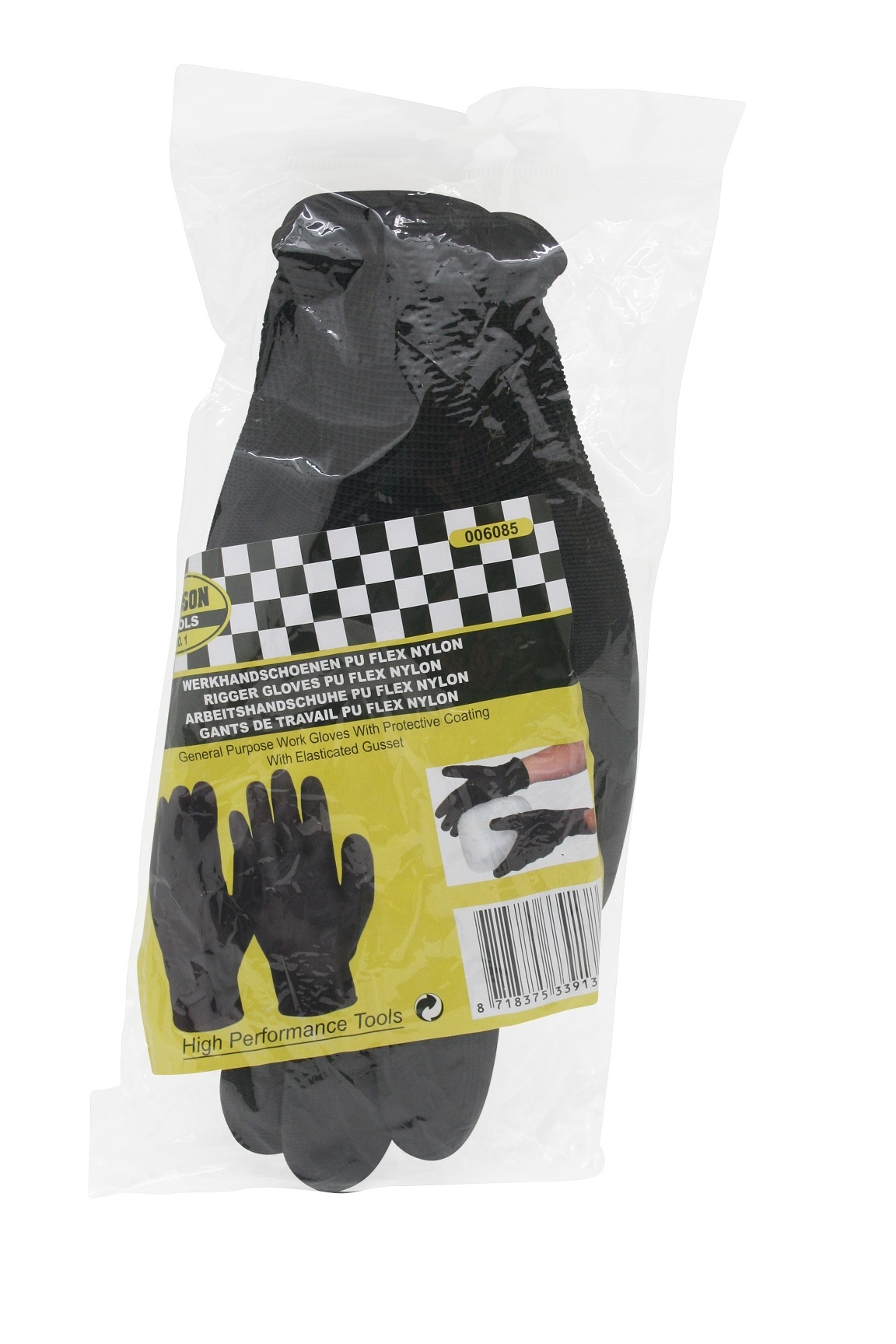 Werkhandschoen L (maat 9) | PU Flex nylon, foto 2 van 2