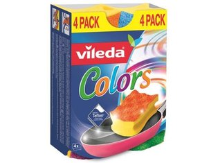 Vileda Pur Active Colors Schuursponsjes - 4 stuks