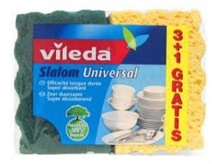 Vileda Slalom Universele Schuursponsjes - 3+1 gratis
