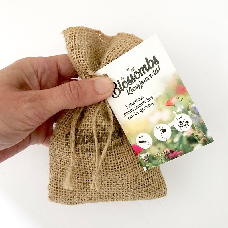 Blossombs Blossombs jute bag | 8 zaadbommetjes, foto 2 van 2