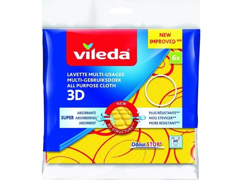 Vileda Vileda 3D Multidoeken / All-Purpose Schoonmaakdoekjes - 6 stuks