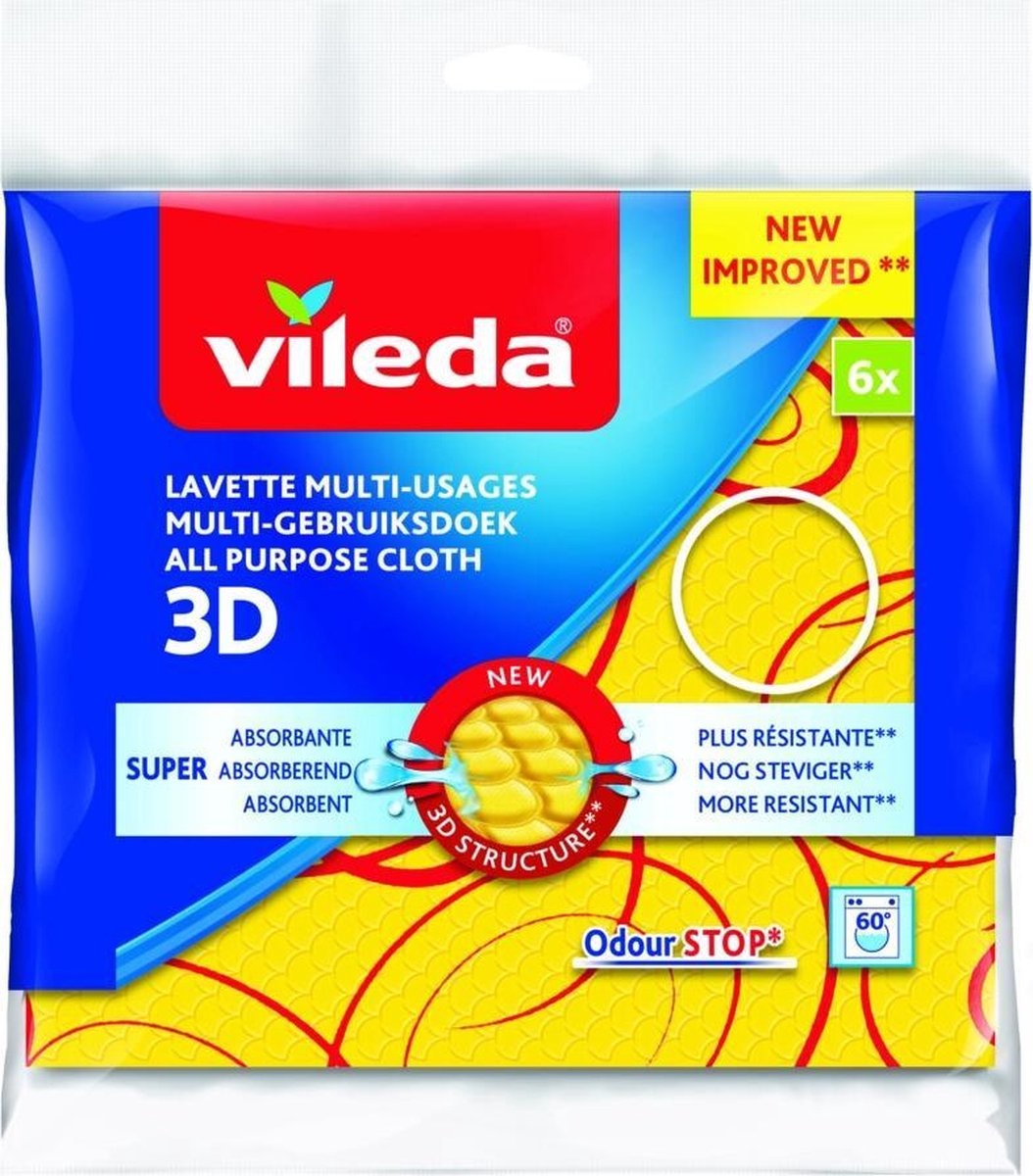 Vileda Vileda 3D Multidoeken / All-Purpose Schoonmaakdoekjes - 6 stuks