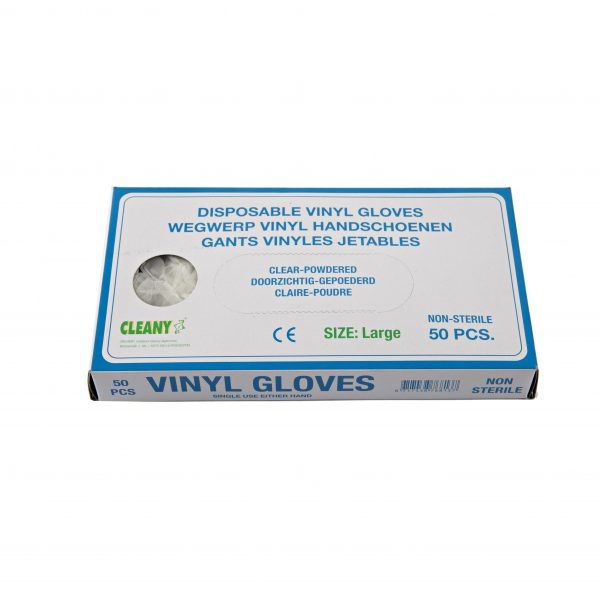 Cleany Handschoen vinyl L 50 stuks | wegwerphandschoenen