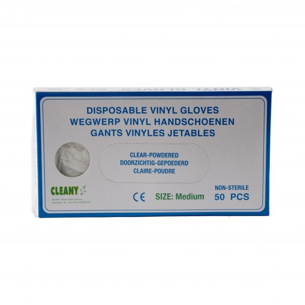 Cleany Handschoen vinyl M 50 stuks | wegwerphandschoenen