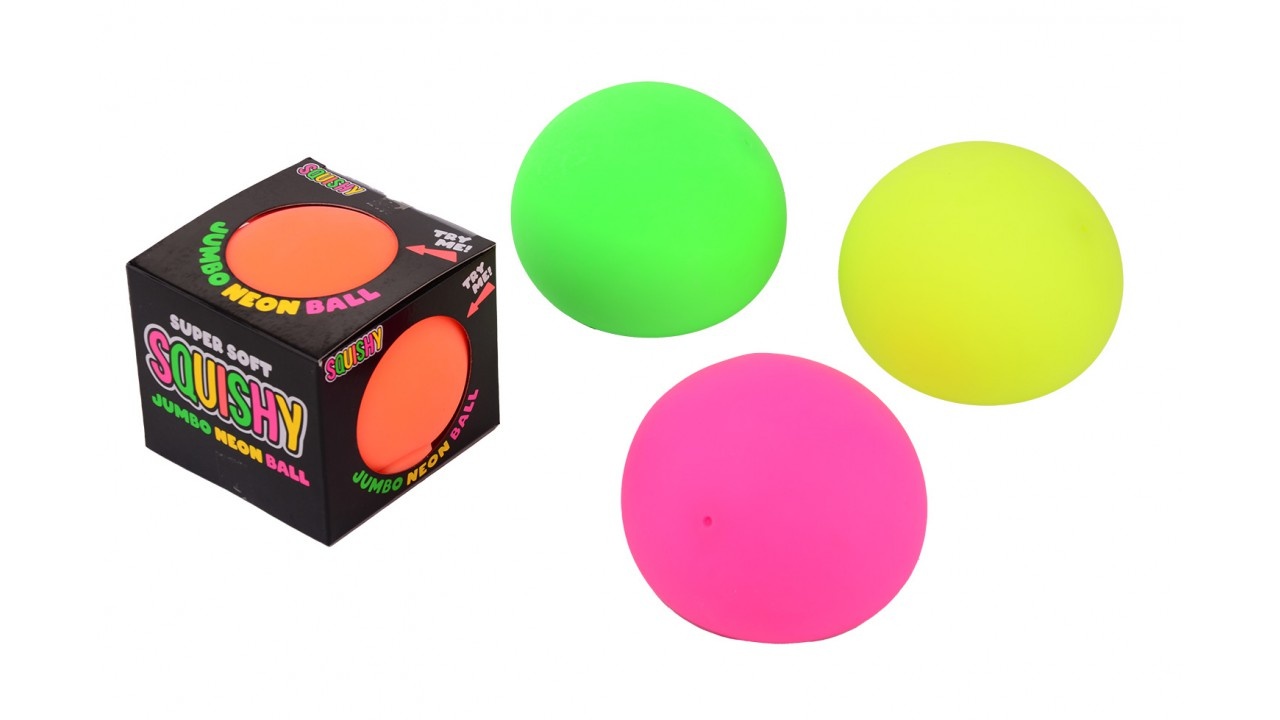 Rose kleur Leeuw Vertolking Jumbo neon rainbow bal in open doos, 4 assorti - Vlot BV