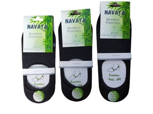 Navata Bamboo | footies zwart | 2P