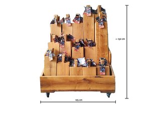 De Smikkelplank Display eikenhouten serveerplanken | 120 stuks | 5 lengtes Display eikenhouten serveerplanken | 120 stuks | 5 lengtes