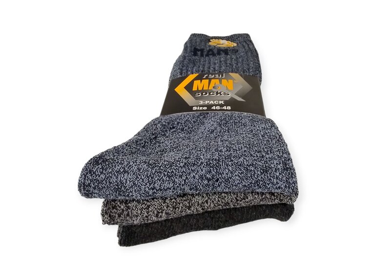 MAN MAN werksokken | blauw-grijs-zwart | 3 paar