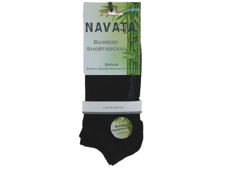 Navata Bamboo | Short sock | zwart | 2PR Navata Navata Bamboo | Short sock | zwart | 2PR