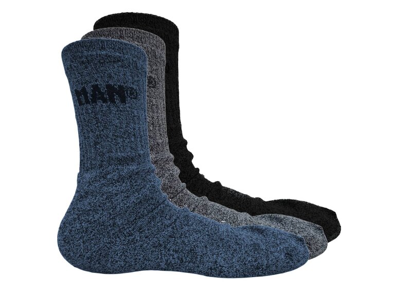 MAN MAN werksokken | blauw-grijs-zwart | 3 paar