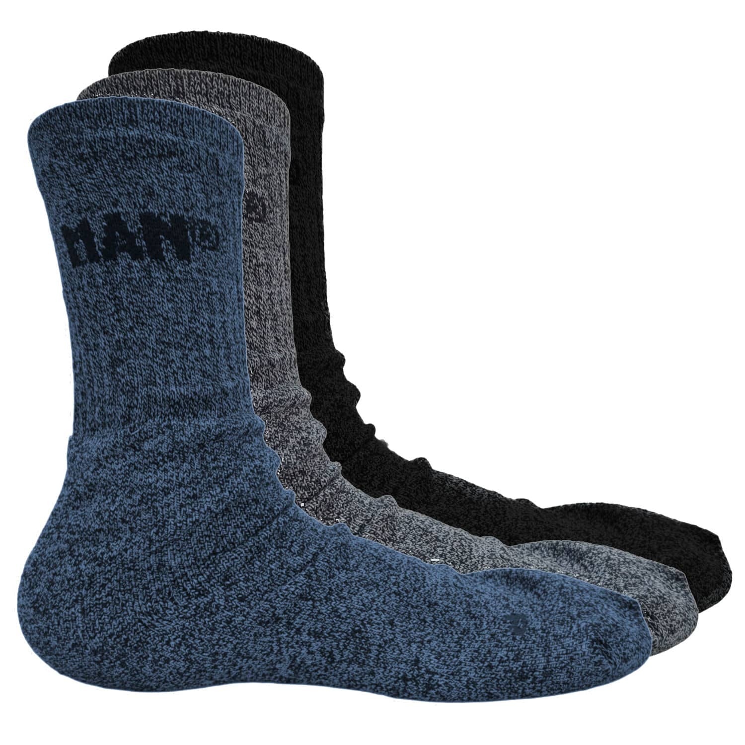 MAN MAN werksokken | blauw-grijs-zwart | 3 paar