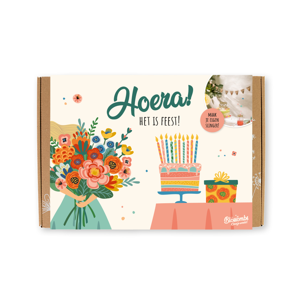 Blossombs Blossombs vlaggenlijn DIY | 9 zaadbommetjes | Hoera het is feest!