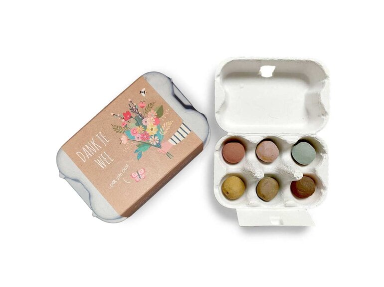 Blossombs Eierdoosje | 6 zaadbommetjes | Dank je wel Blossombs Blossombs Eierdoosje | 6 zaadbommetjes | Dank je wel