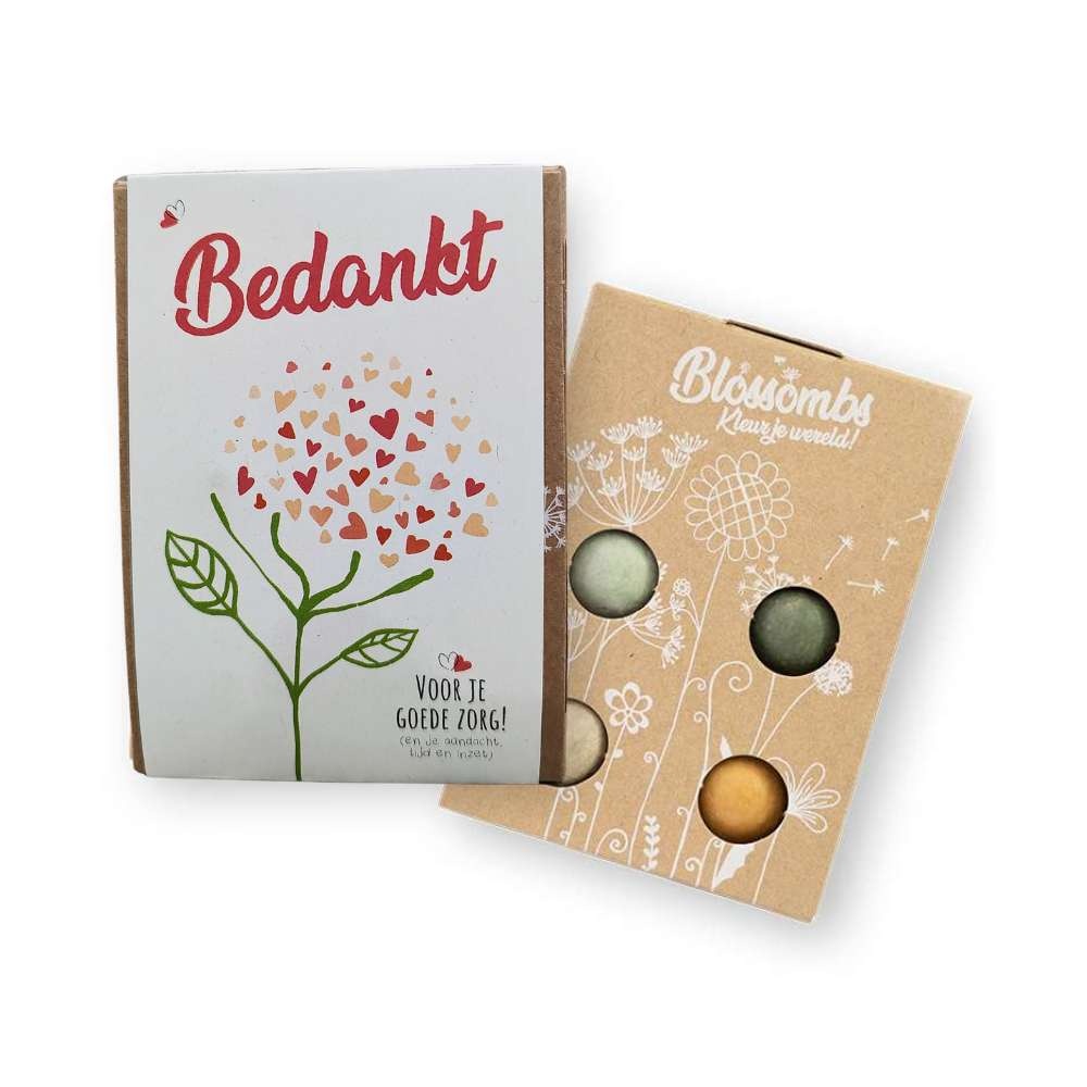 Blossombs Blossombs giftbox mini | 4 zaadbommetjes | bedankt zorg
