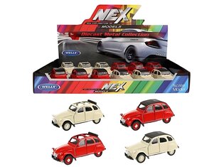 WELLY Modelauto | Citroën 2CV met zonnedak | 11,5cm| 4 assorti