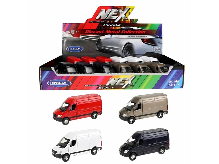 WELLY Modelauto | Mercedes Benz Sprinter | 11,5cm | 4 assorti Welly WELLY Modelauto | Mercedes Benz Sprinter | 11,5cm | 4 assorti