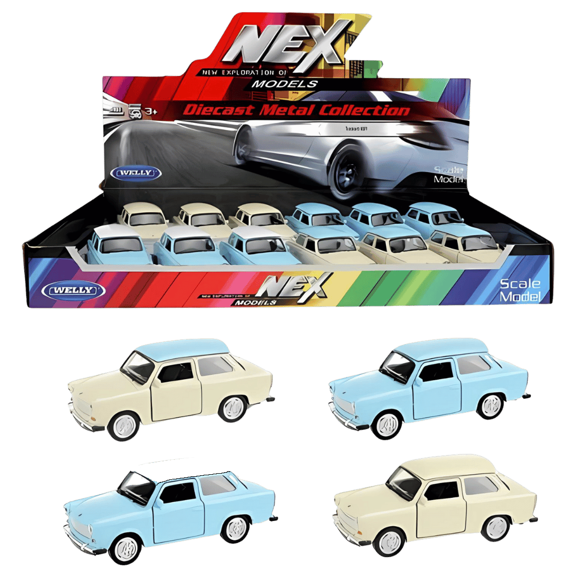 Welly WELLY Modelauto | Trabant | 11cm | 4 assorti