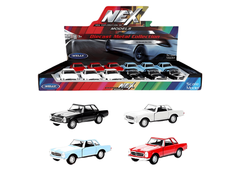 WELLY Modelauto | Mercedes-Benz 1963 230SL | 11,5cm | 4 assorti Welly WELLY Modelauto | Mercedes-Benz 1963 230SL | 11,5cm | 4 assorti