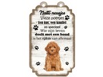 Creatief Art Tekstbord hout hond 20x12cm | Poedel Bruin