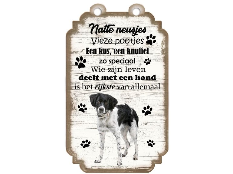 Tekstbord hout hond 20x12cm | Friese Stabij Creatief Art Tekstbord hout hond 20x12cm | Friese Stabij