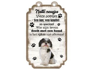 Tekstbord hout hond 20x12cm | Boomer