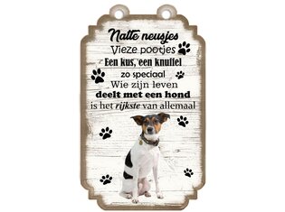 Tekstbord hout hond 20x12cm | Boerenfox