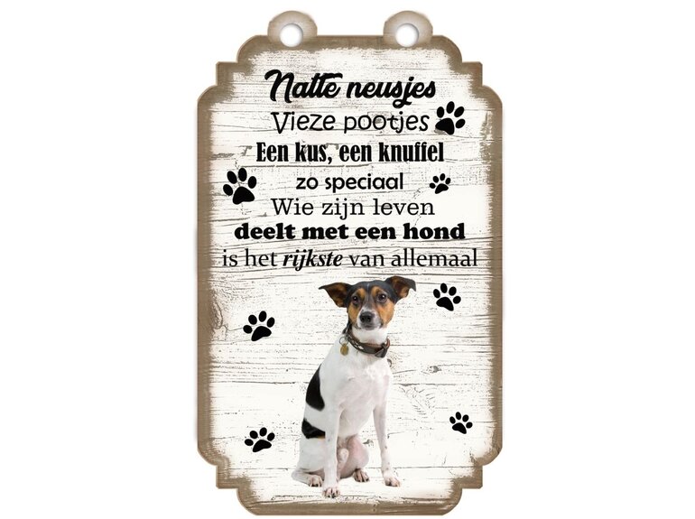 Creatief Art Tekstbord hout hond 20x12cm | Boerenfox