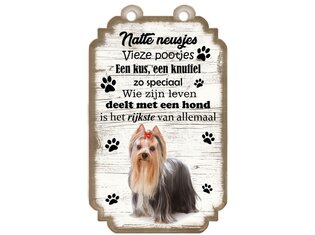 Tekstbord hout hond 20x12cm | York