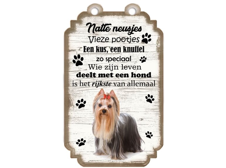 Tekstbord hout hond 20x12cm | York Creatief Art Tekstbord hout hond 20x12cm | York