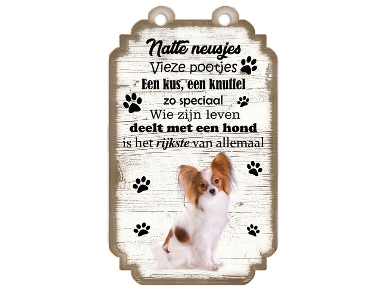 Tekstbord hout hond 20x12cm | Vlinderhond Creatief Art Tekstbord hout hond 20x12cm | Vlinderhond
