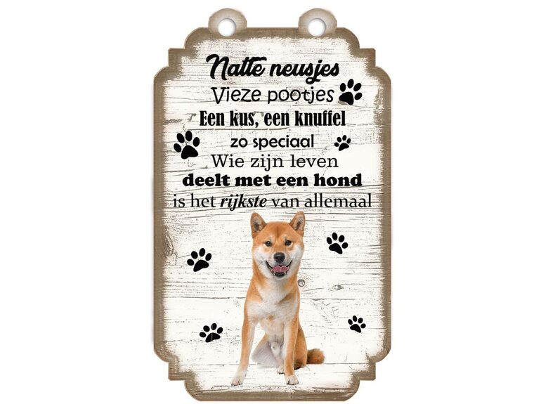 Tekstbord hout hond 20x12cm | Shiba Creatief Art Tekstbord hout hond 20x12cm | Shiba
