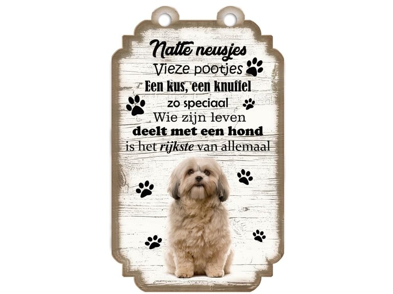 Tekstbord hout hond 20x12cm | Shih Tzu Creatief Art Tekstbord hout hond 20x12cm | Shih Tzu