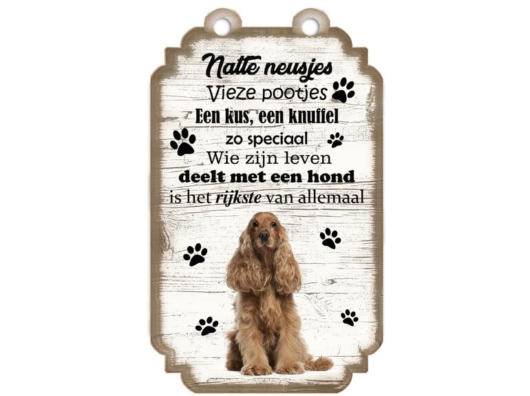 Tekstbord hout hond 20x12cm | Engelse Cocker Creatief Art Tekstbord hout hond 20x12cm | Engelse Cocker