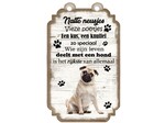 Tekstbord hout hond 20x12cm | Mopshond Creatief Art Tekstbord hout hond 20x12cm | Mopshond