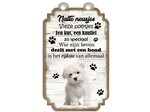 Creatief Art Tekstbord hout hond 20x12cm | Malteser