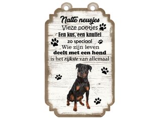 Tekstbord hout hond 20x12cm | Rottweiler