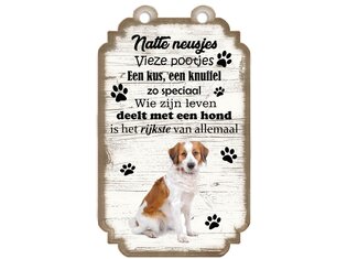Tekstbord hout hond 20x12cm | Kooiker